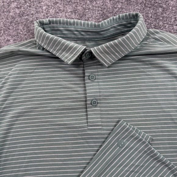 lululemon athletica Other - Lululemon ABC Golf Polo Shirt Green White Stripe S/S Lululemon Logo Men's